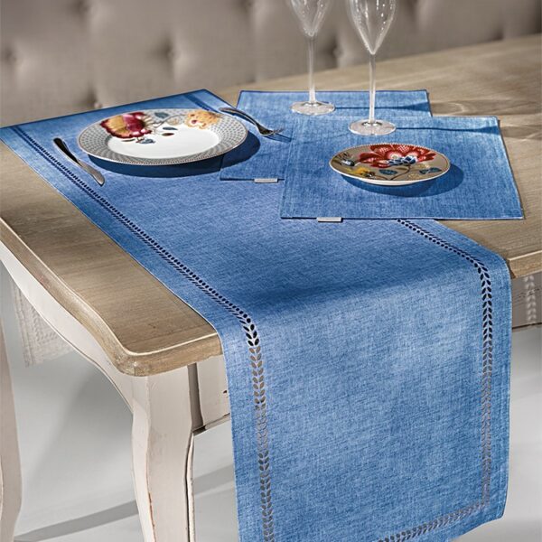 Runner Δυο Όψεων 40×160 Saint Clair 2007 Laser Cut Blue Jean