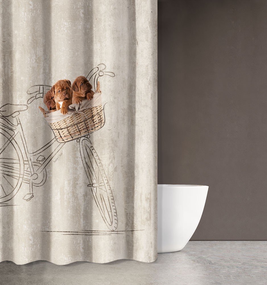 1728030217012 Κουρτίνα Μπάνιου 180×200 Αδιάβροχη Saint Clair Animals Des 203 - Image 1