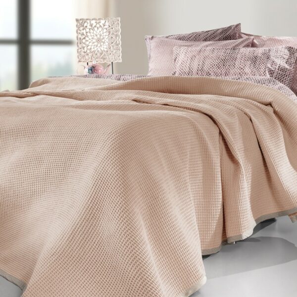 Κουβέρτα Πικέ Ημίδιπλη 165×250 Guy Laroche Just Pudra