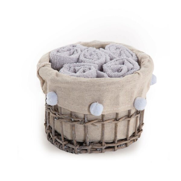 Σετ Πετσέτες 5 Τεμαχίων 30×30 Με Καλαθάκι Nef Nef Please me 1122 Grey