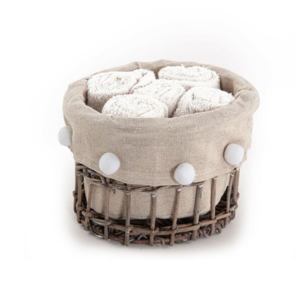 Σετ Πετσέτες 5 Τεμαχίων 30×30 Με Καλαθάκι Nef Nef Please me 1121 Cream