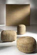 Πουφ Σκαμπό 50x50x25 Guy Laroche Ottoman Natural - Image 2