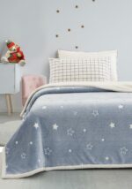 Κουβερτα Ημιδιπλη Φωσφοριζέ 160×220 Cosmin Blue Stars - Image 3