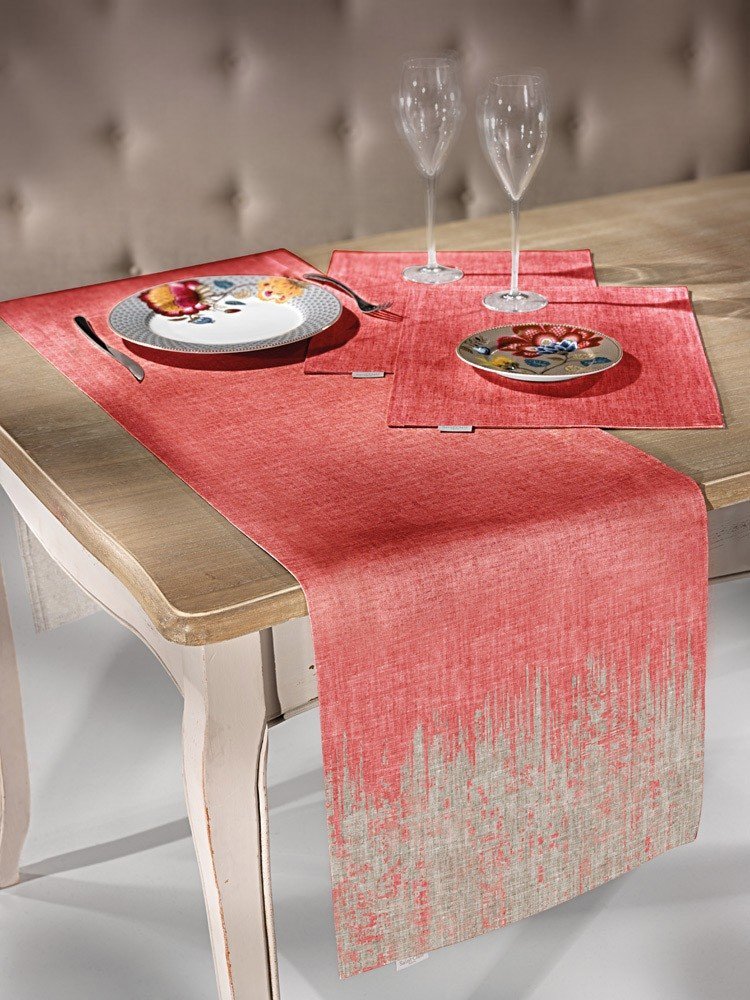 1719030121089 Runner Δυο Όψεων 40×160 Saint Clair 2040 Tomato-Beige - Image 1