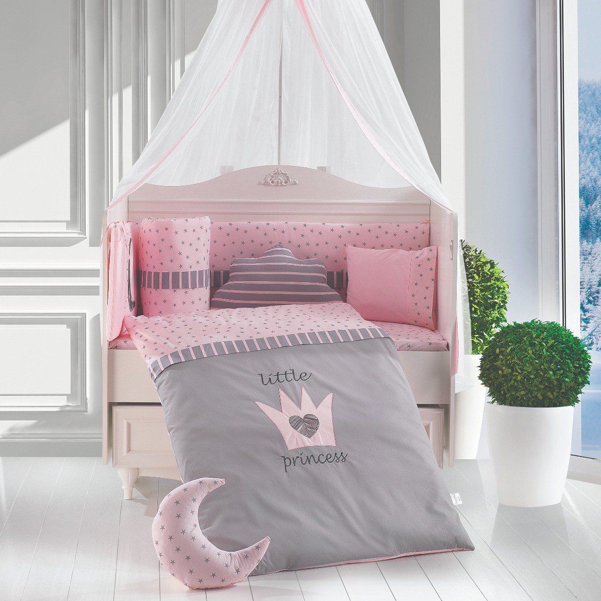 8234.402 Σετ προίκας Κούνιας 9 τεμαχίων Little princess ABO - Image 1