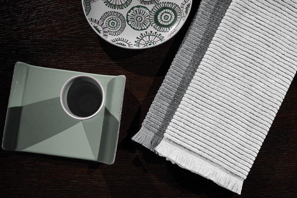 1110009222101 Σετ Πετσέτες Κουζίνας 2 Τεμαχίων 40x60 Guy Laroche Tissus Silver - Image 1