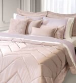 Σετ Πάπλωμα Με Γούνα Υπέρδιπλο 240×250 Guy Laroche New Chevron Amethyst - Image 2