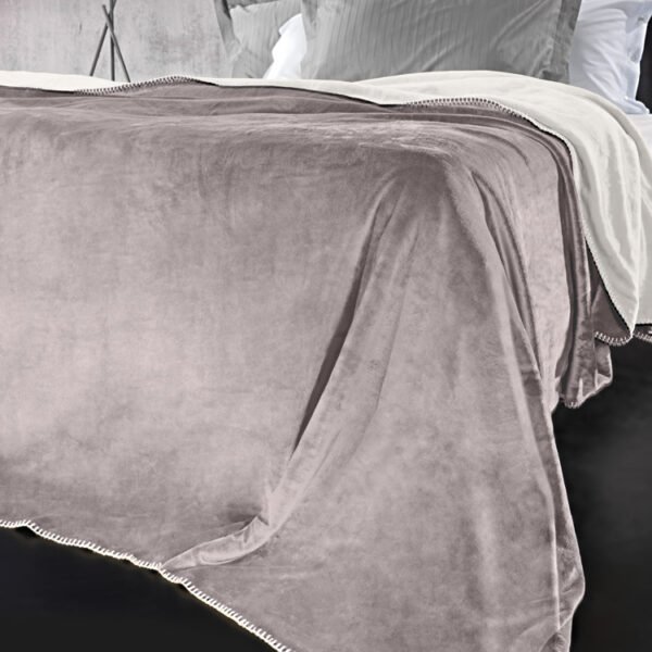 Σετ Κουβέρτα 2 Όψεων Βελουτέ 160×220 Μονή & Μαξιλαροθήκη 45×45 Guy Laroche Velvet Melanze