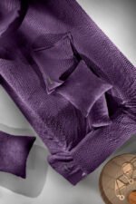 Σετ Ριχτάρι Γούνινο Διθέσιου 170×250 & Μαξιλαροθήκη 45×45+3 Guy Laroche Crusty Aubergine