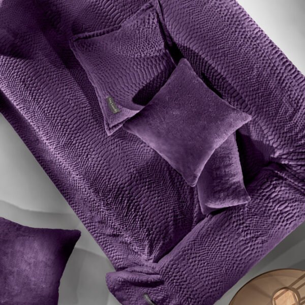 Σετ Ριχτάρι Γούνινο Διθέσιου 170×250 & Μαξιλαροθήκη 45×45+3 Guy Laroche Crusty Aubergine