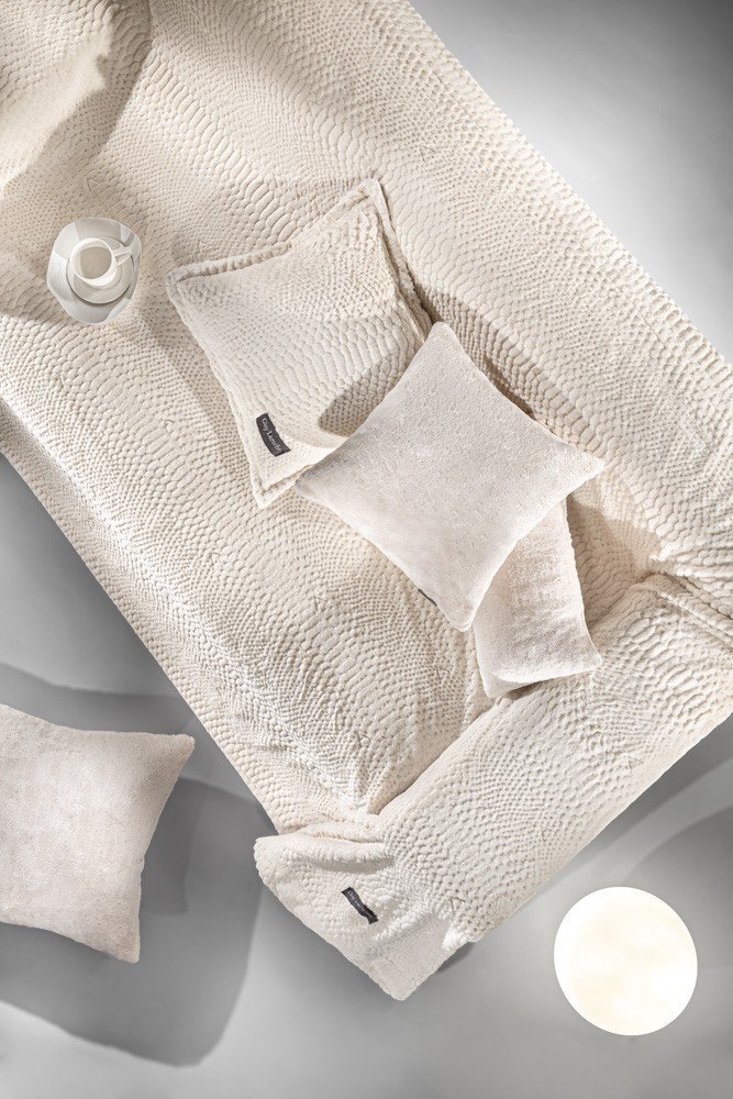 1133086221002 Σετ Ριχτάρι Γούνινο Διθέσιου 170×250 & Μαξιλαροθήκη 45×45+3 Guy Laroche Crusty Ivory - Image 1