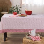 Αλέκιαστο Τραπεζομάντηλο 140×240 Nef Nef Tradition Pink