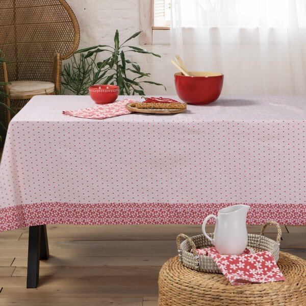 Αλέκιαστο Τραπεζομάντηλο 140×240 Nef Nef Tradition Pink