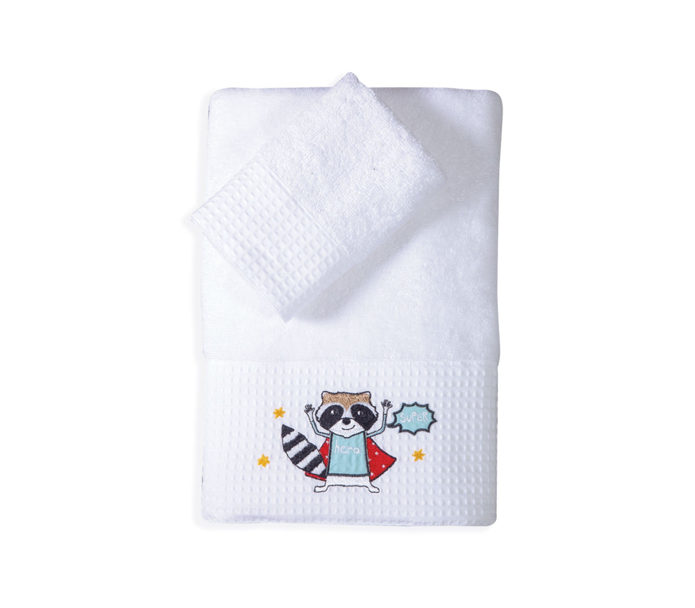 5205495504834 Σετ Πετσέτες 2 Τεμαχίων Nef Nef Super Animals White - Image 1