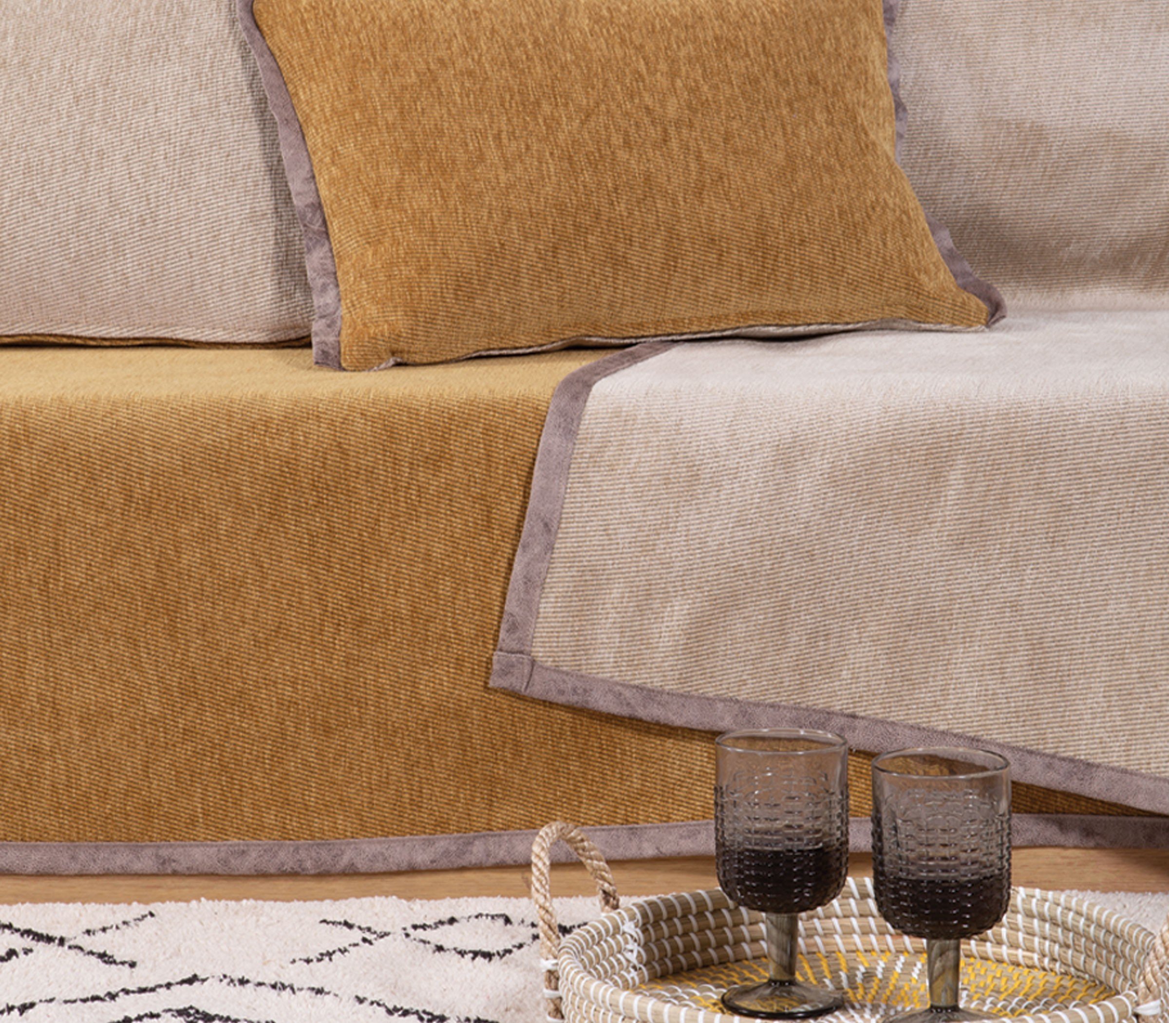 5205495505763 Ριχτάρι Τριθέσιος 180×300 Nef Nef New Tanger Mustard/Ecru - Image 1