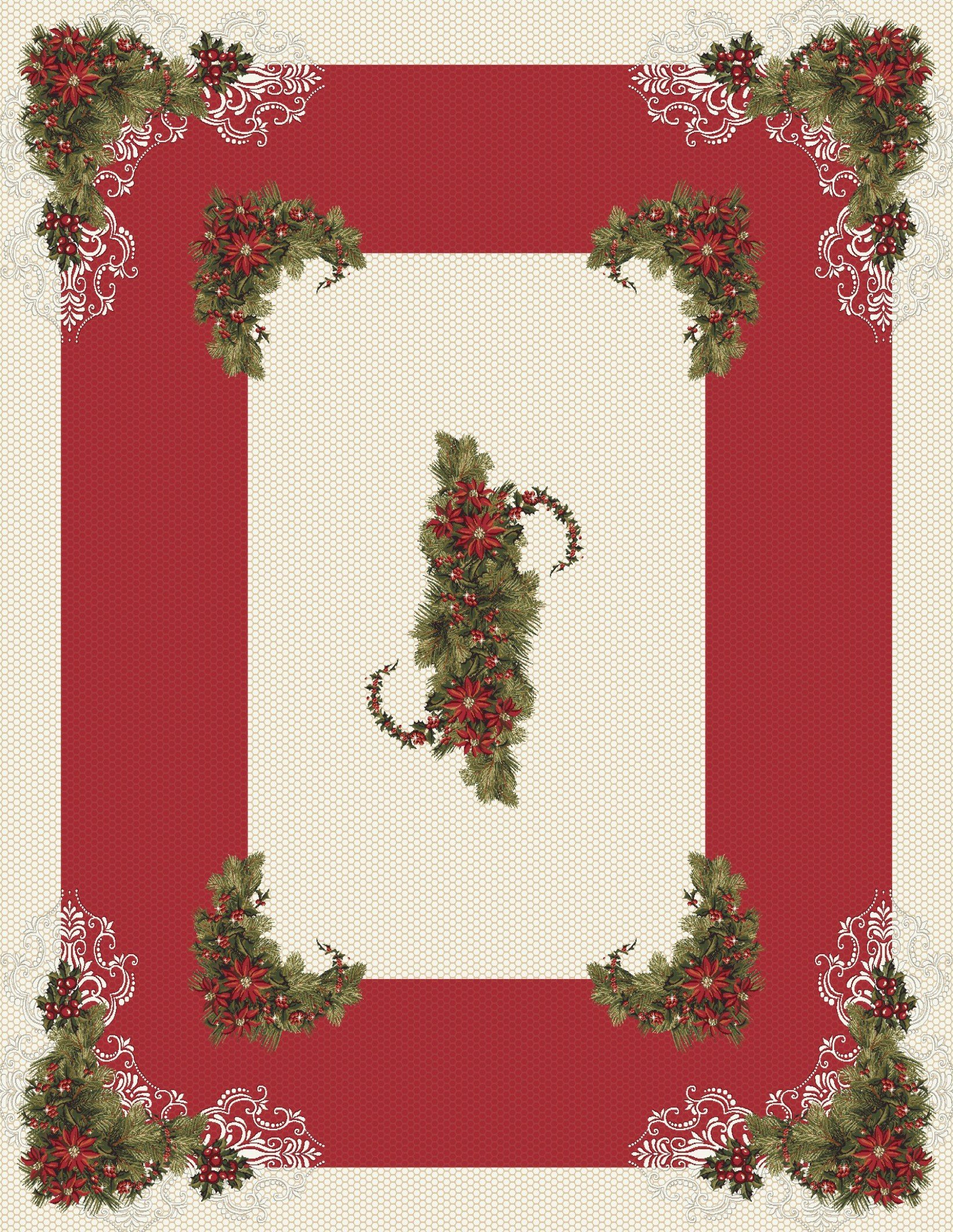 SINCERITY LUREX 140X180 Χριστουγεννιάτικο Τραπεζομάντηλο 140x180 Vassiliadis Sincerity Lurex Plata - Image 1