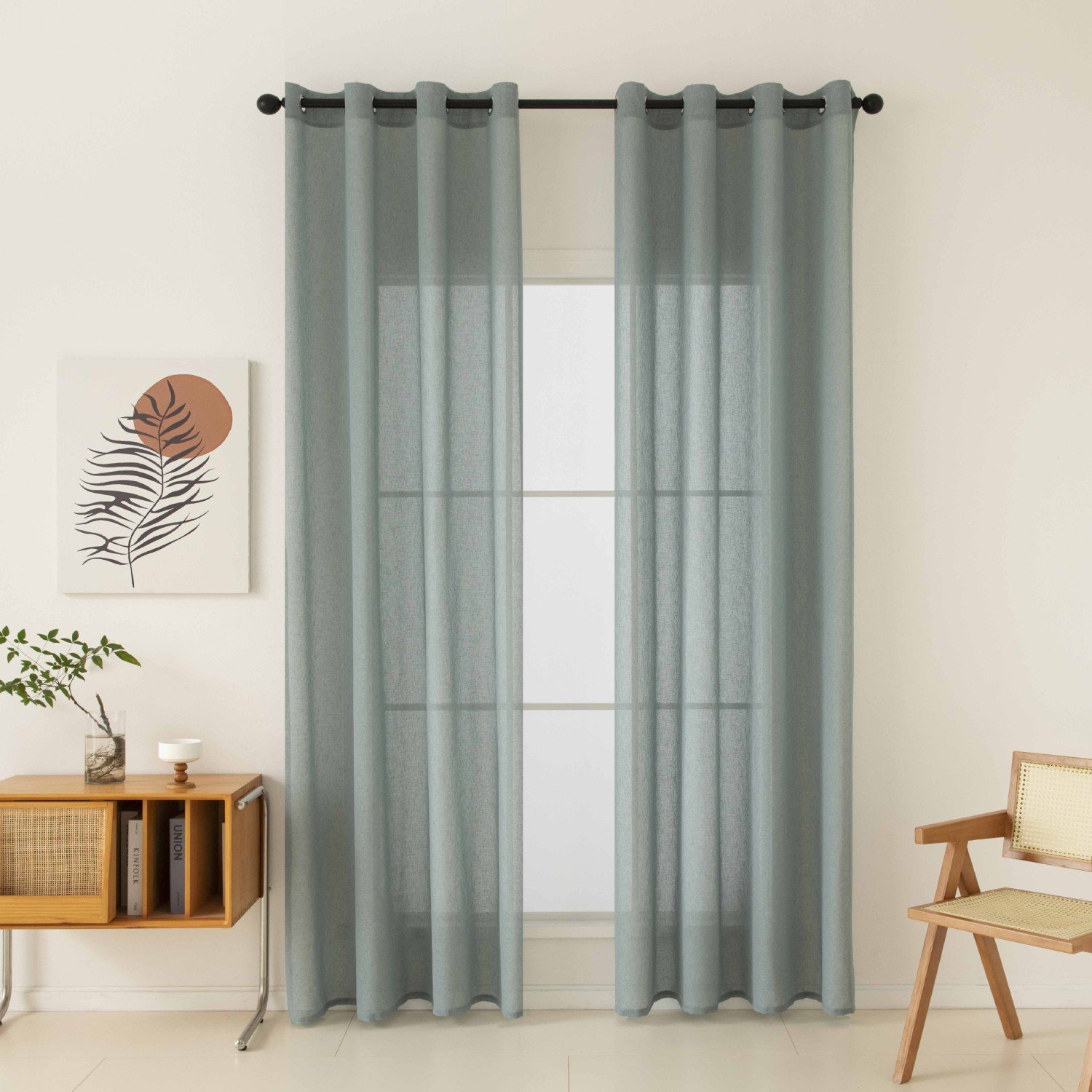 2024844700047 Κουρτίνα γάζα μονόχρωμη με 8 μεταλλικούς κρίκους Fit Art 8447 140x270 Βεραμάν Beauty Home - Image 1