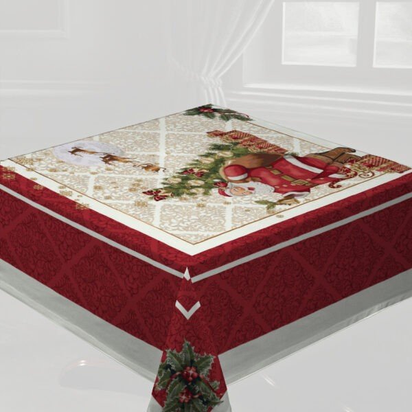 Χριστουγεννιάτικο Τραπεζομάντηλο 140x140 Vassiliadis Hallo Babbo Lurex
