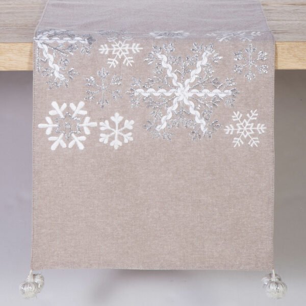 Χριστουγεννιάτικο Runner 33×150 Nef Nef Cristmas Snow Grey