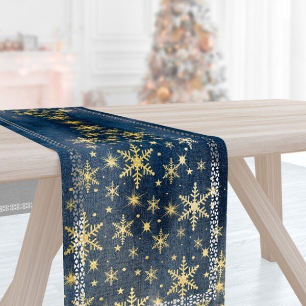 Χριστουγγενιάτικο Runner 40x160 Saint Clair Laser Cut 2037 Blue