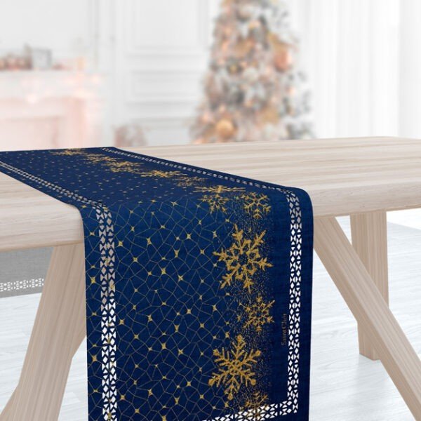 Χριστουγγενιάτικο Runner 40x160 Saint Clair Laser Cut 2031 Blue