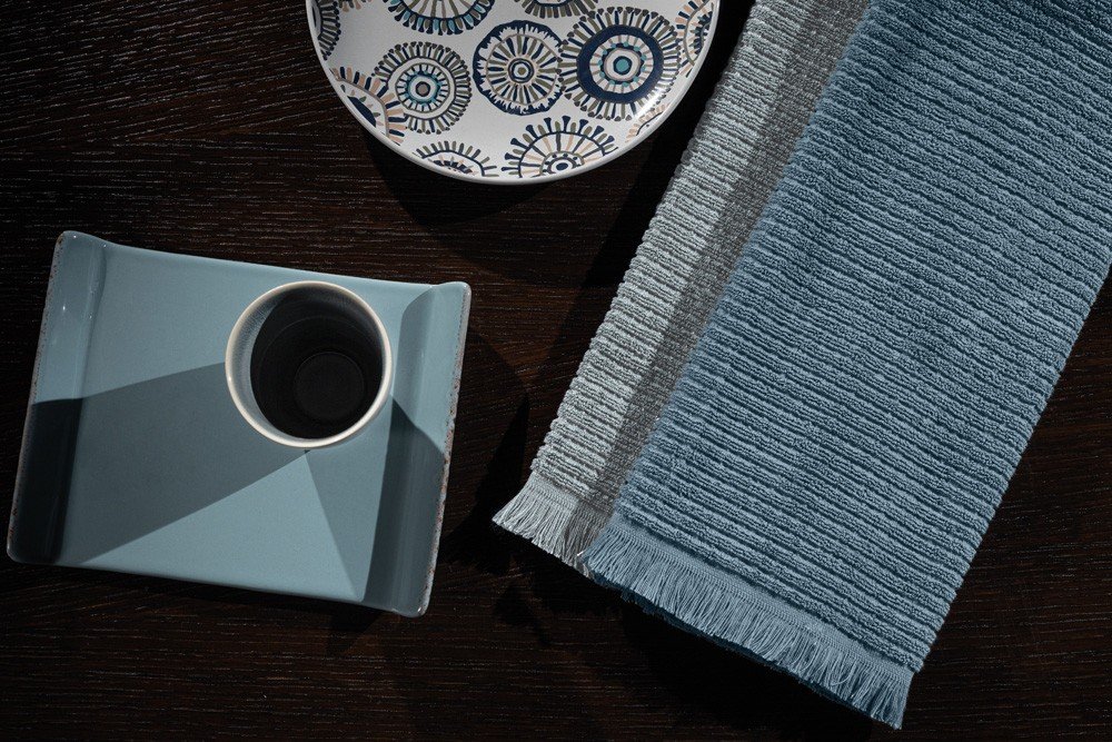 1110009222100 Σετ Πετσέτες Κουζίνας 2 Τεμαχίων 40x60 Guy Laroche Tissus Navy Blue - Image 1