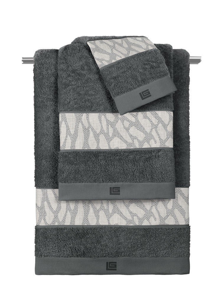 1122030122004 Σετ Πετσέτες 3 Τεμαχίων Guy Laroche Colorado Anthracite-Silver - Image 1