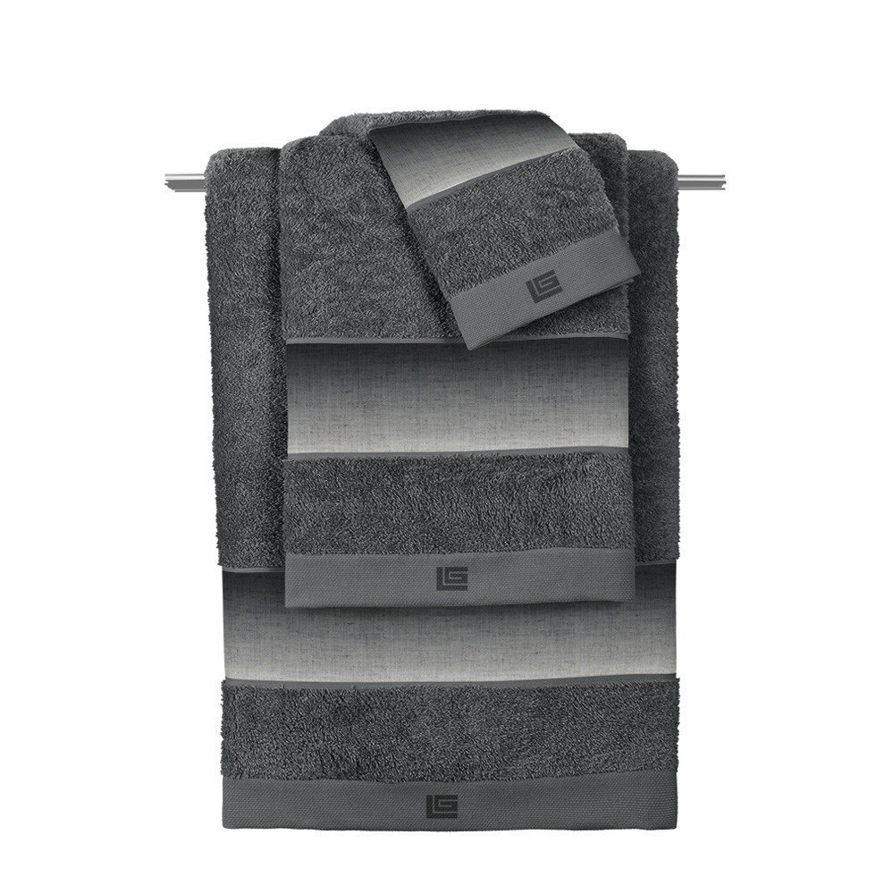 1122030218020 Σετ Πετσέτες 3 Τεμαχίων Guy Laroche Mykonos Anthracite - Image 1