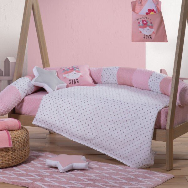 Σετ Σεντόνια Κούνιας 120×170 Nef Nef Star Girls Pink