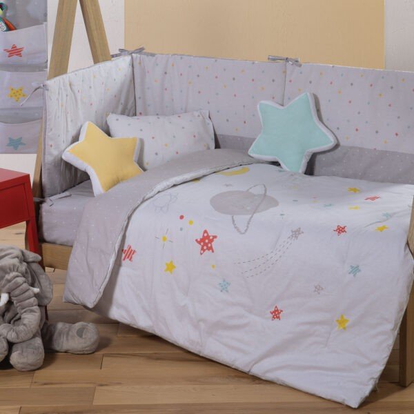 Κουβερλί Κούνιας 110×140 Nef Nef Little Star Grey