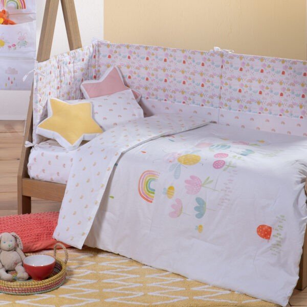 Κουβερλί Κούνιας 110×140 Nef Nef Over The Rainbow White