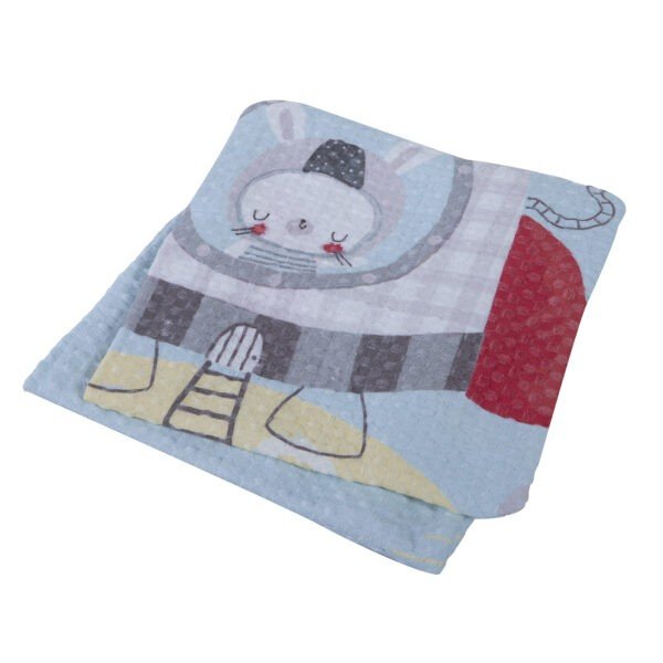 Κουβέρτα Πικέ Αγκαλιάς 80×110 Nef Nef Baby Space L.Blue