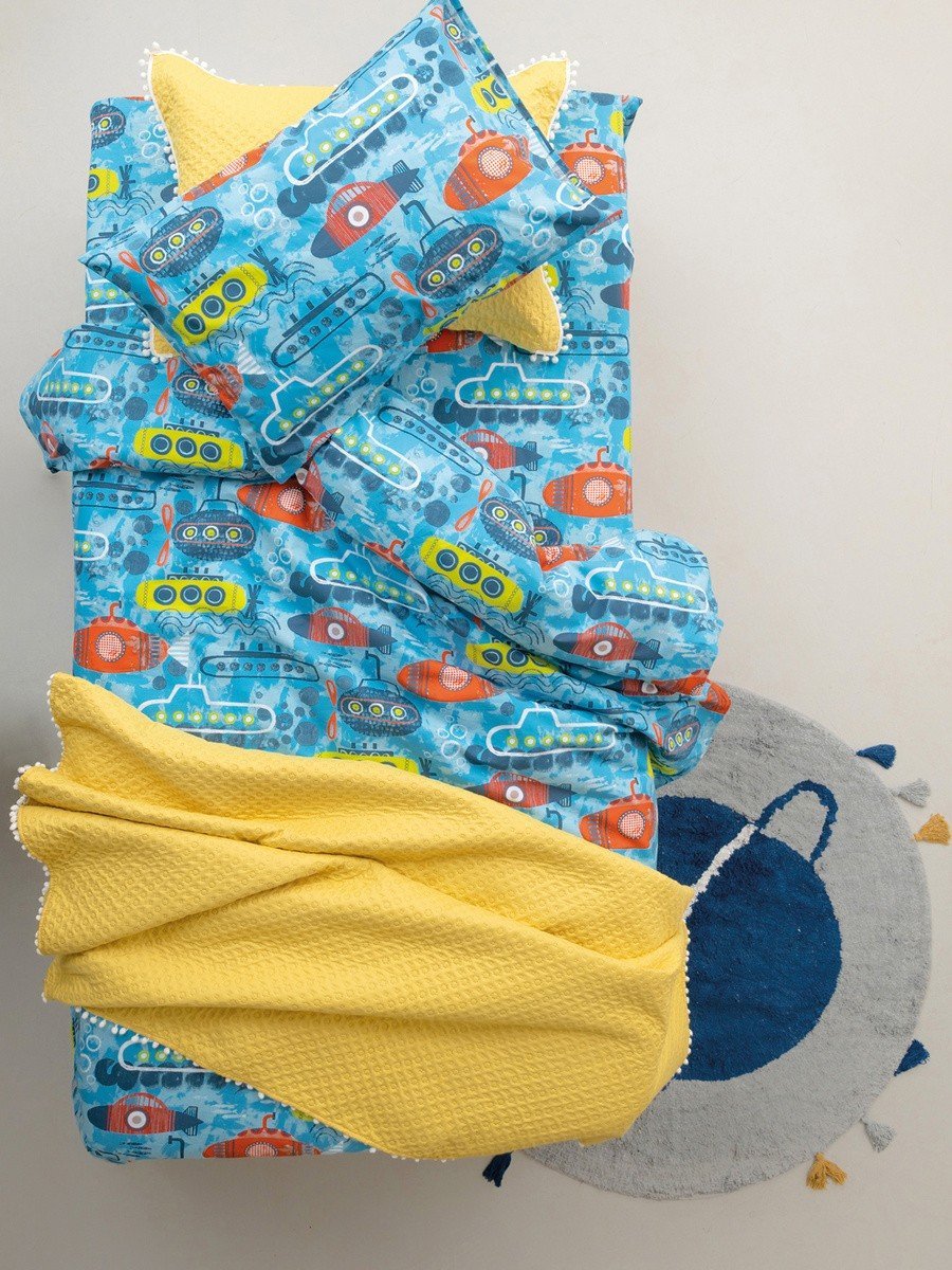 5205857248277 Κουβερλί Μονό 160x240 JUNIPER - Palamaiki Yellow - Image 1