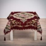 Καρέ 95Χ95 Δαμάσκο-Βελούδο μπορντό