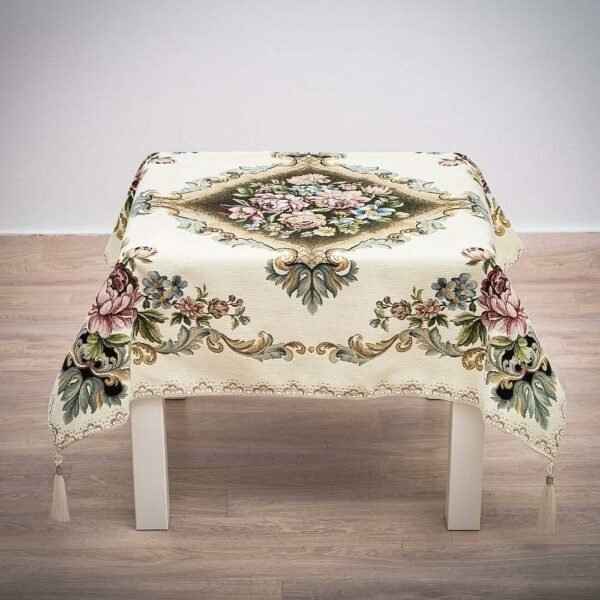 Καρέ 95Χ95 Δαμάσκο-Βελούδο εκρού