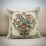 Μαξιλαροθήκη 45Χ45 Δαμάσκο-Βελούδο εκρού