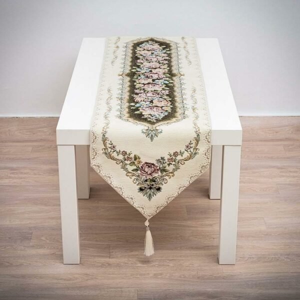 Τραβέρσα 35Χ140 Δαμάσκο-Βελούδο εκρού