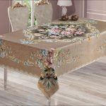 Τραπεζοκαρέ 140X140 Βελούδο Δαμάσκο μπεζ