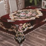 Τραπεζομάντηλο 140Χ180 Βελούδο-Δαμάσκο μπορντό