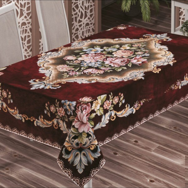 Τραπεζομάντηλο 160Χ220 Δαμάσκο-Βελούδο μπορντό