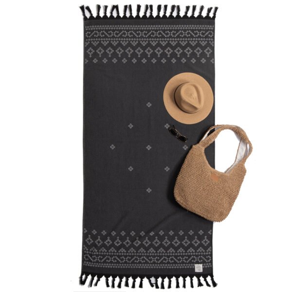 Πετσέτα Θαλάσσης-Παρεό Διπλής Όψεως 90x170 Nef Nef Graham Black