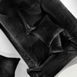 Σετ Ριχτάρι Γούνινο Τριθέσιου 170×300 & Μαξιλαροθήκη 48×48+3 Guy Laroche Crusty Black