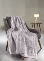 Σετ Ριχτάρι Γούνινο Τετραθέσιου 170×350 & Μαξιλαροθήκη 48×48+3 Guy Laroche Crusty Melanze