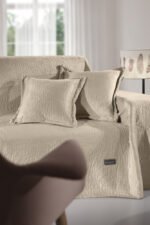 Σετ Ριχτάρι Πολυθρόνας 170×150 & Μαξιλαροθήκη 40×40 Διακόσμησης Guy Laroche Avon Camel - Image 2