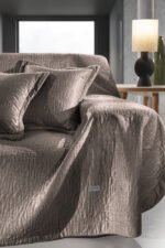 Σετ Ριχτάρι Τριθέσιου 170×300 & Μαξιλαροθήκη 45×45+3 Guy Laroche Avon Choco - Image 3