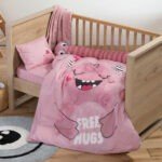 Σετ Σεντόνια Κούνιας 120×170 Nef Nef Monstermania Girl Pink