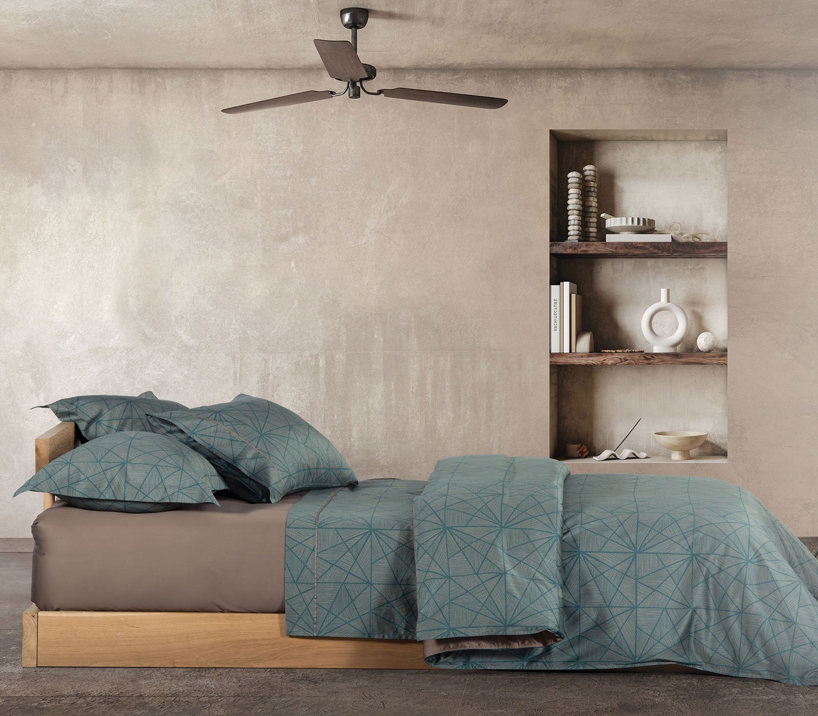 5205495528625 Σετ Σεντόνια Υπέρδιπλα 240×270 Nef Nef Seraphine Petrol - Image 1