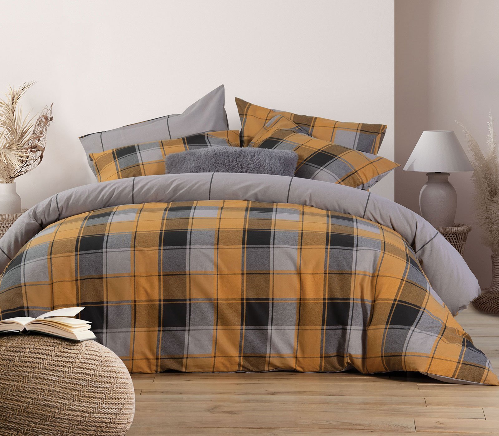 5205495531410 Σετ Σεντόνια King Size 270×270 Nef Nef Julius Yellow-Grey - Image 1