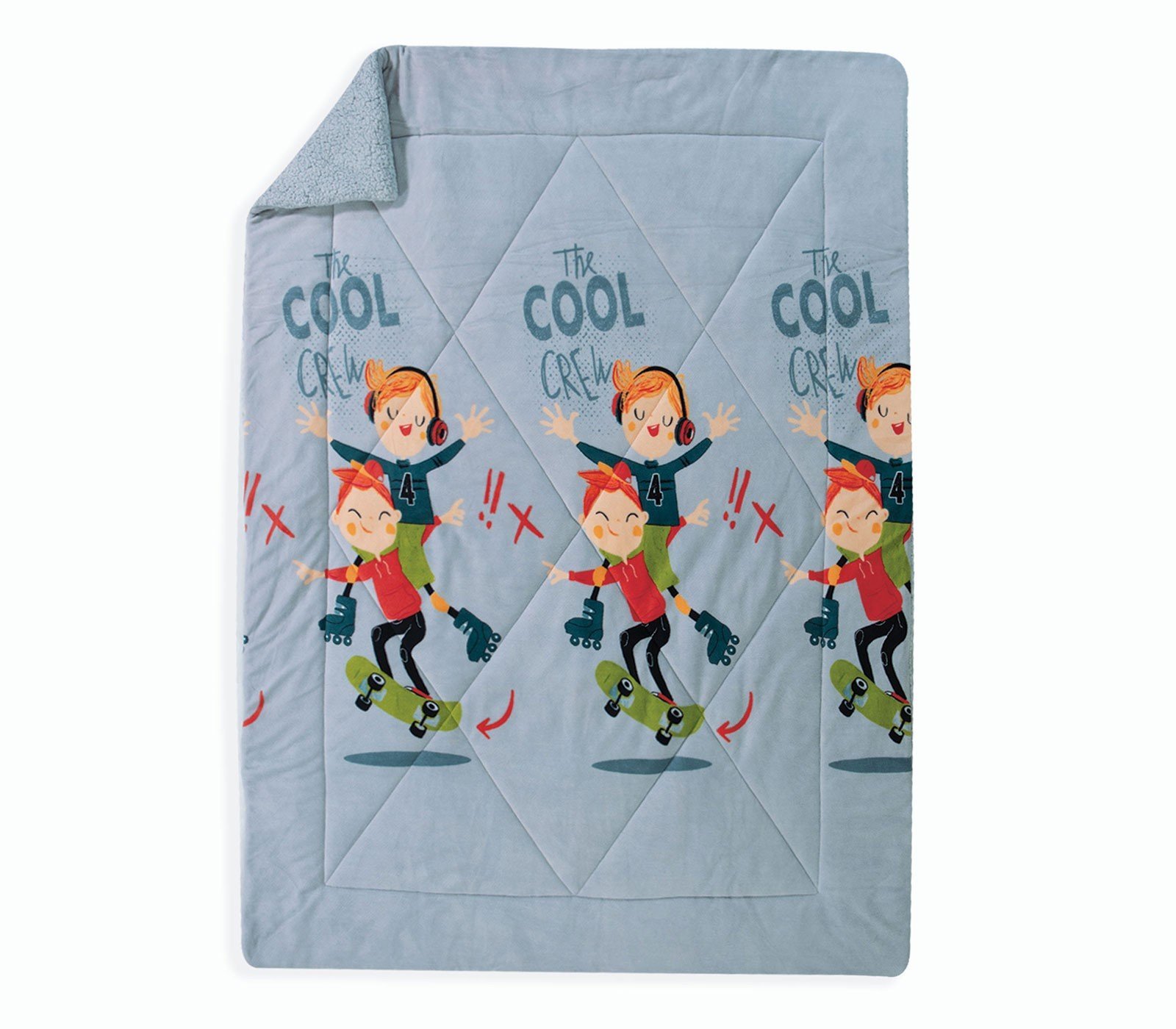 5205495533551 Κουβερτοπάπλωμα Μονό 160×220 Nef Nef City Scaters L.Blue - Image 1