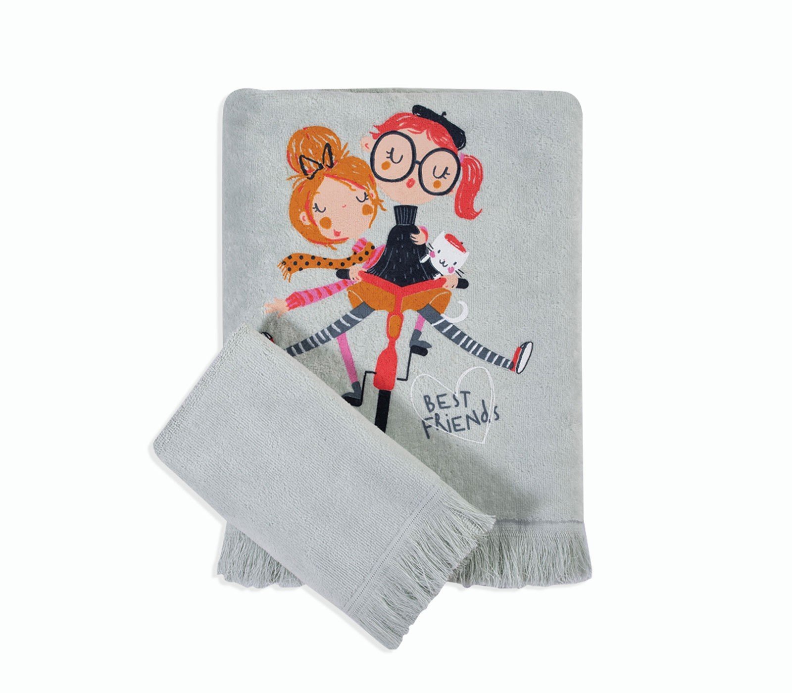5205495536620 Σετ Πετσέτες 2 Τεμαχίων Nef Nef Girl Friends Aqua - Image 1